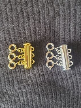 Triple Necklace Chain Separators 2, Gold/Silver Magnetic Slide